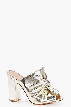 Boohoo Annie Wrap Front Block Heel Mule