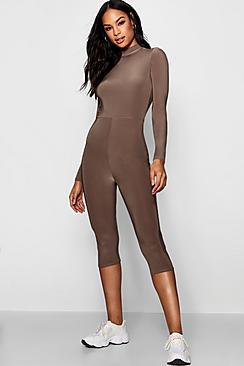 Boohoo Tall Slinky High Neck Unitard Jumpsuit