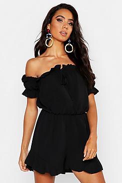Boohoo Off Shoulder Gypsy Style Playsuit