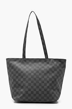 Boohoo Check Shopper Bag