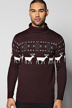 Boohoo Fairisle Christmas Roll Neck Jumper
