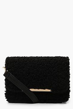 Boohoo Faux Sherly Fur Cross Body