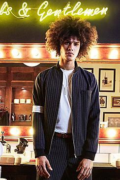 Boohoo Tailored Stripe Bomber