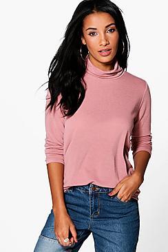 Boohoo Emily Roll Neck Fine Knit Jumper