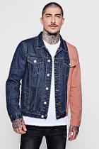 Boohoo Colour Block Spliced Denim Jacket