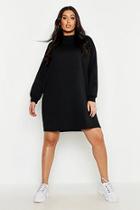 Boohoo Plus High Neck Brushed Back Sweat Dress