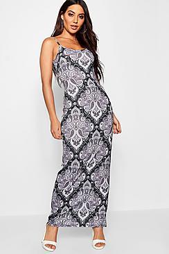 Boohoo Strappy Paisley Maxi Dress