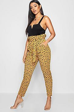 Boohoo Dalmation Spot Paperbag Waist Trouser
