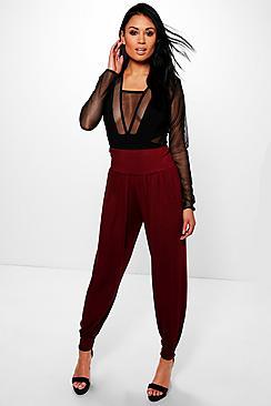 Boohoo Lena Basic High Waist Jersey Hareem Trousers