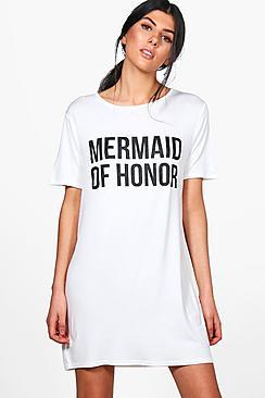 Boohoo Daniella Mermaid Of Honor T-shirt Dress