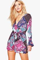 Boohoo Louise Wrap Front Playsuit