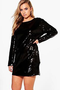 Boohoo Plus All Over Sequin Bodycon Dress