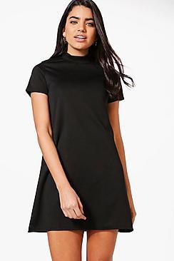 Boohoo Harriet High Neck Shift Dress