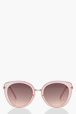 Boohoo Ivy Oversized Blush Frame Sunglasses