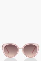 Boohoo Ivy Oversized Blush Frame Sunglasses