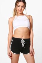 Boohoo Petite Megan Tie Detail Running Short Black