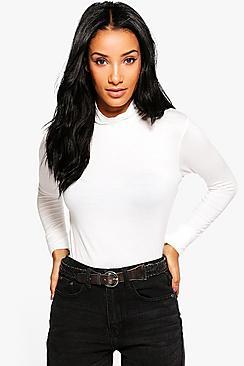 Boohoo Helen Long Sleeve Roll Neck Top