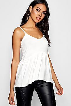 Boohoo Strappy Peplum Cami