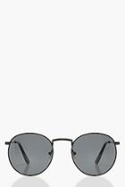 Boohoo Black Flat Lens Round Sunglasses