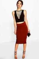 Boohoo Maddie Basic Jersey Midi Skirt