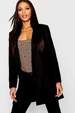 Boohoo Pocket Detail Wool Look Coat