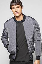 Boohoo Quilted Bomber With Pu Details