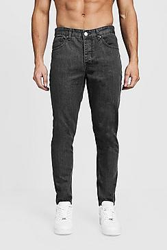 Boohoo Tapered Fit Grey Denim Jeans