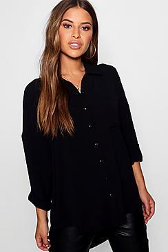 Boohoo Petite Oversized Woven Shirt