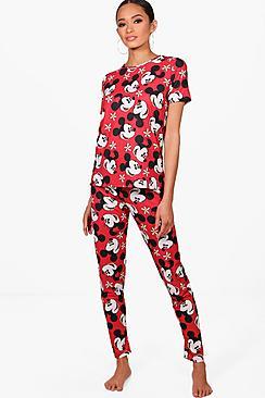 Boohoo Katie Mickey & Minnie Pj Trouser Set