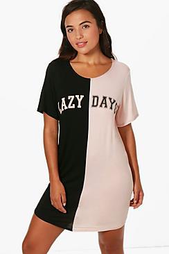 Boohoo Petite Annie Lazy Days T-shirt Night Dress