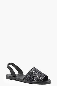 Boohoo Poppy Glitter Sling Back Sandals
