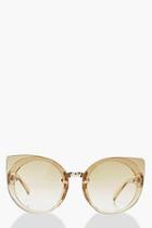 Boohoo Oversized Opaque Cat Eye Sunglasses