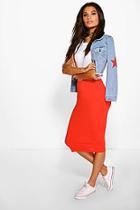Boohoo Gemma Basic Jersey Midi Skirt