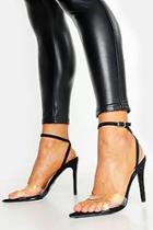 Boohoo Pointed Toe Two Part Clear Strap Heels