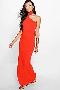 Boohoo Pamela Choker Detail Maxi Dress