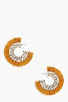 Boohoo Mia Boho Engraved Fringed Hoop Earrings