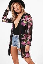 Boohoo Shannon Printed Chiffon Kimono