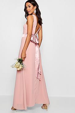 Boohoo Cara Bow Back Maxi Dress