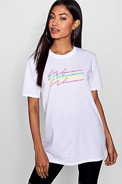 Boohoo Imogen Woman Neon Tee