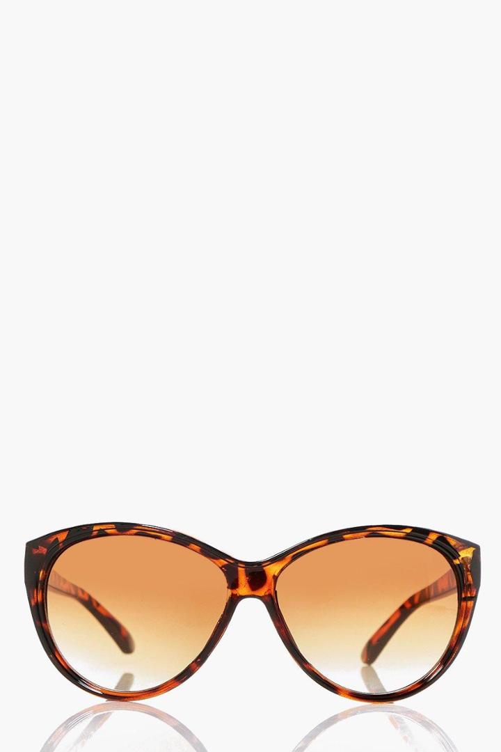 Boohoo Eva Tortoise Shell Cat Eye Sunglasses Brown