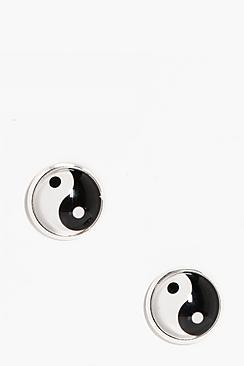 Boohoo Elouise Yin Yang Stud Earrings