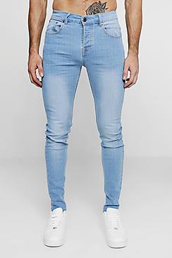 Boohoo Skinny Fit Jeans In Washed Blue