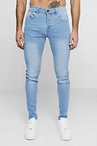 Boohoo Skinny Fit Jeans In Washed Blue