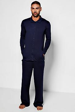 Boohoo Buttton Through Polo Lounge Set
