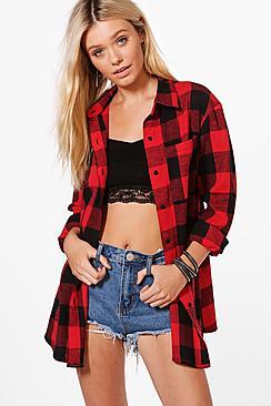 Boohoo Samantha Oversized Checked Shirt