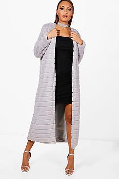 Boohoo Lara Panelled Faux Fur Coat