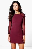 Boohoo Kim Crochet Shoulder Detail Bodycon Dress