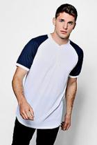 Boohoo White Raglan Sleeve Print T-shirt