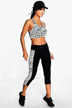 Boohoo Emily Spot Side Panel Performance Running Legging
