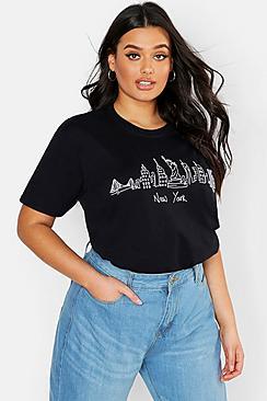 Boohoo Plus New York Skyline T-shirt